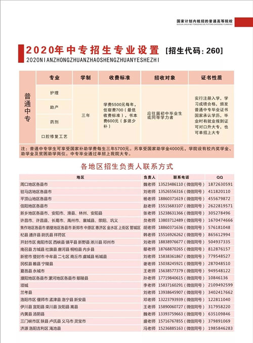 郑州黄河护理职业学院2020年招生简章（图）