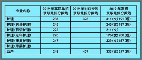 信阳职业技术学院2019年招生录取分数线