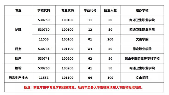 文山州卫生学校招生计划