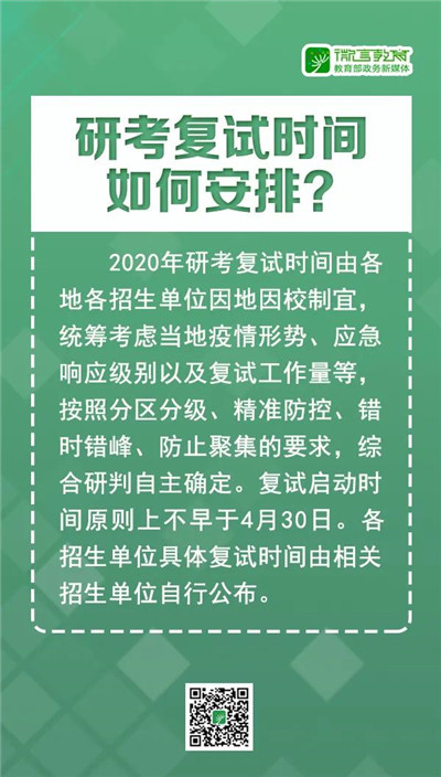 2020年研考复试如何安排？8张大图告诉你