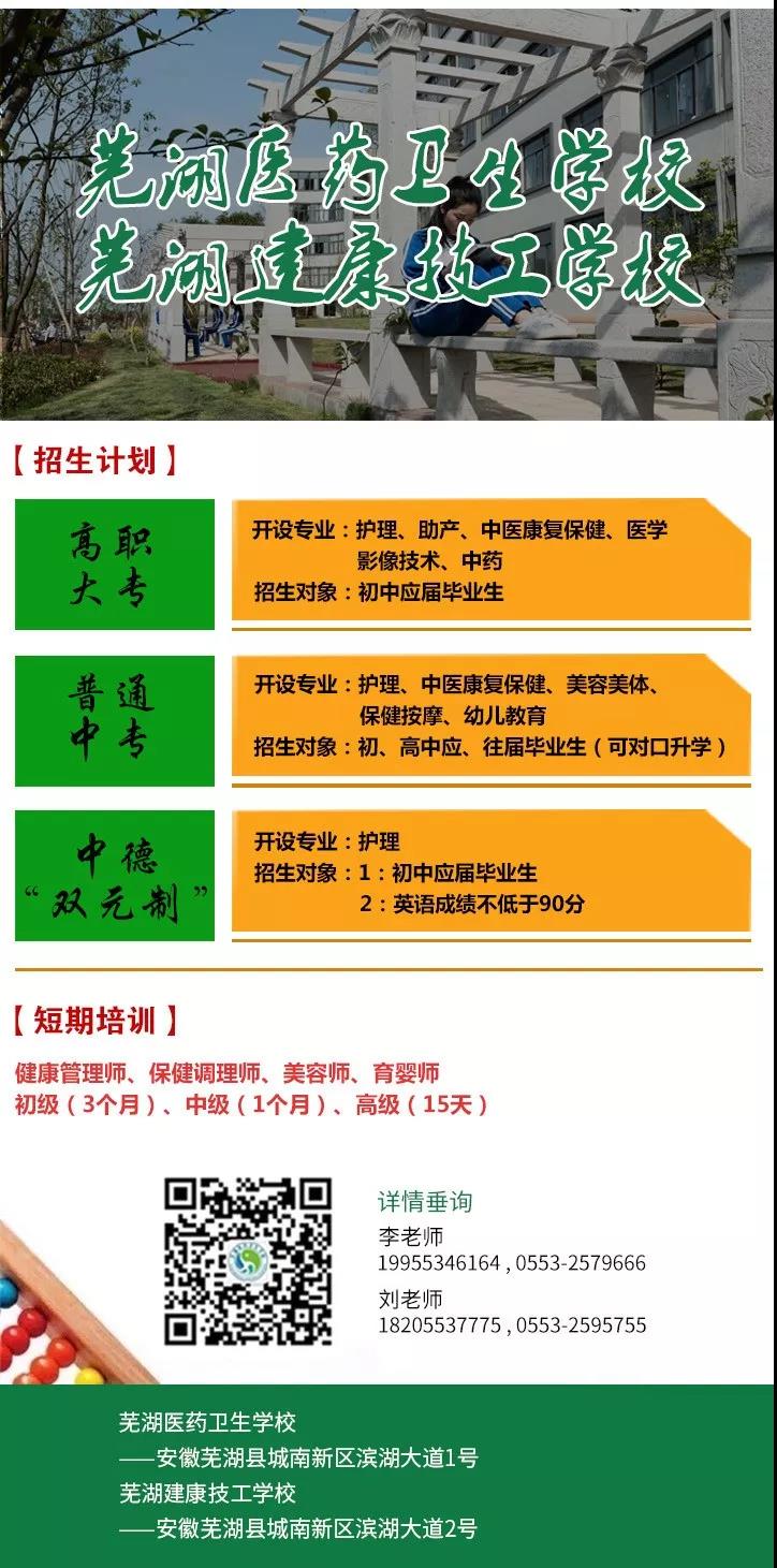 芜湖医药卫生学校招生计划